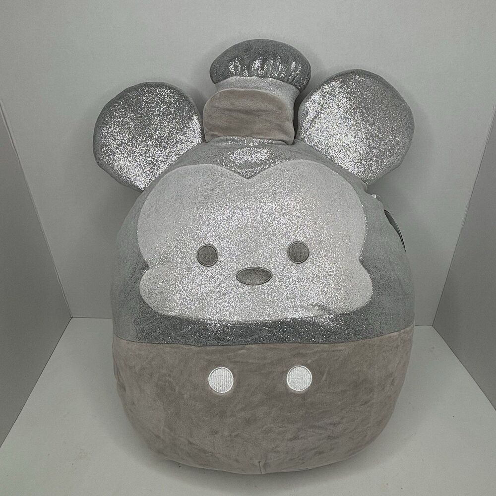 Disney100 Squishmallows Steamboat Willie Mickey Mouse 18” Silver Target NWT